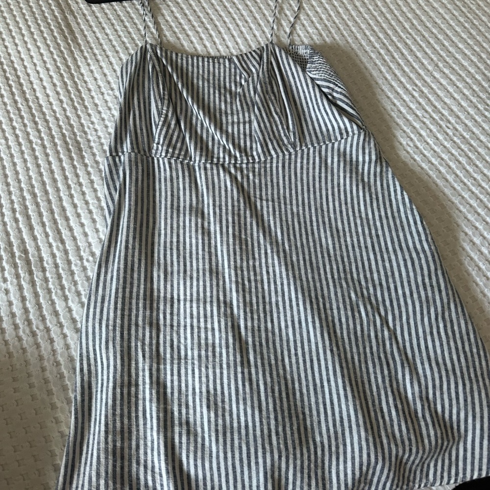 Striped Black and White Spaghetti Strap Summer Dress